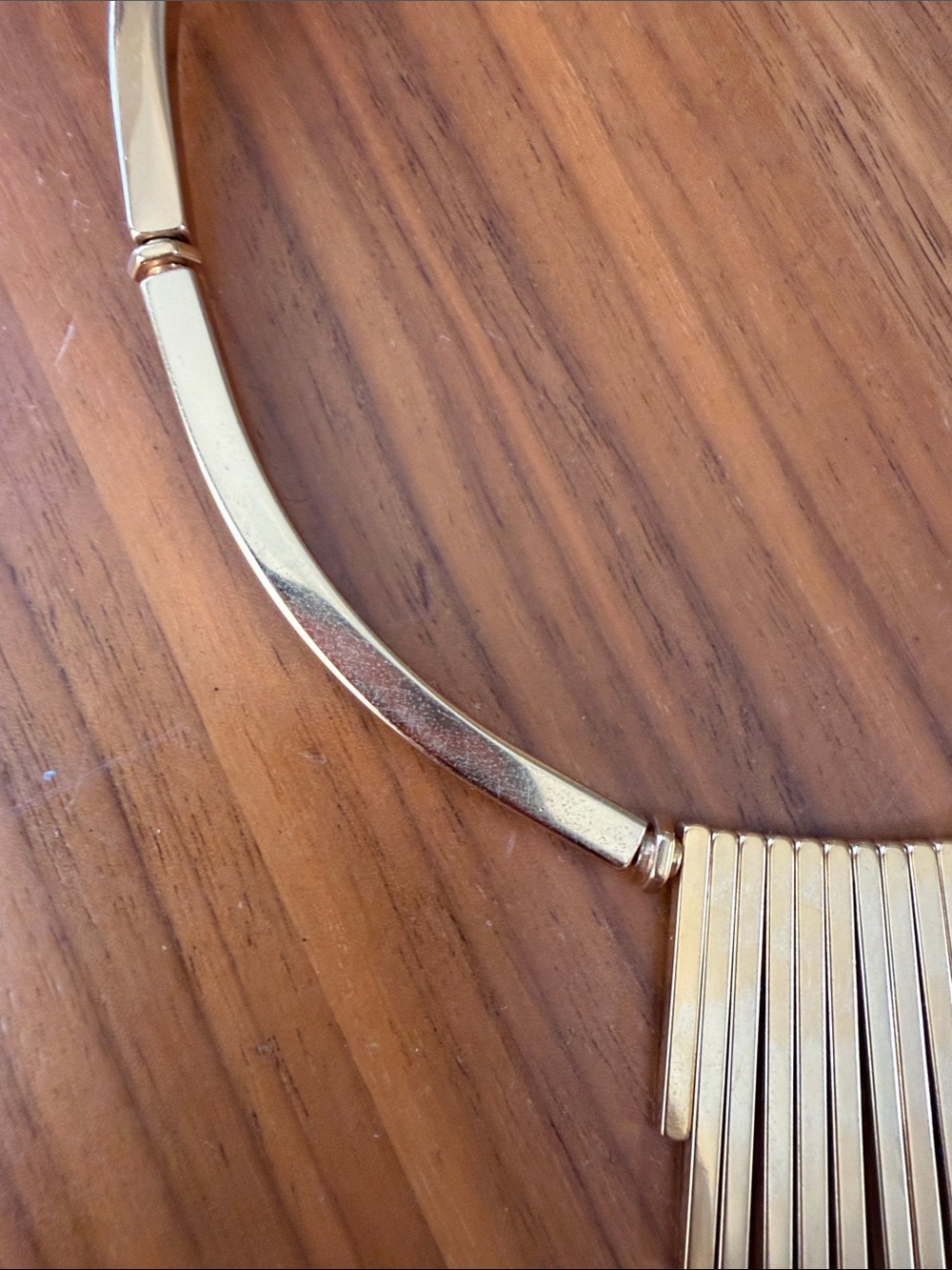 Vintage monet Gold Statement Fringe Collar Necklace choker - Picture 7 of 8